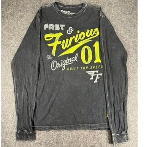 Fast and Furious By Affliction Long Sleeve Shirt Mens Black Movie Graphic